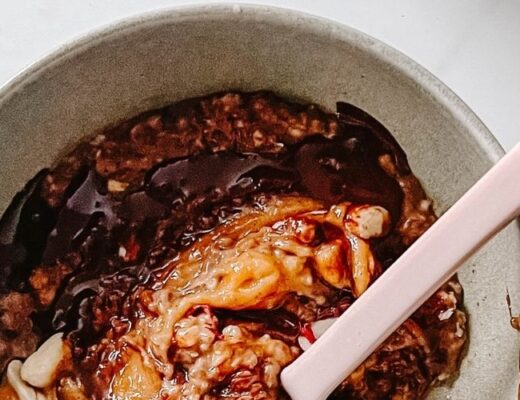 snickers porridge vegan glutenfrei rezept